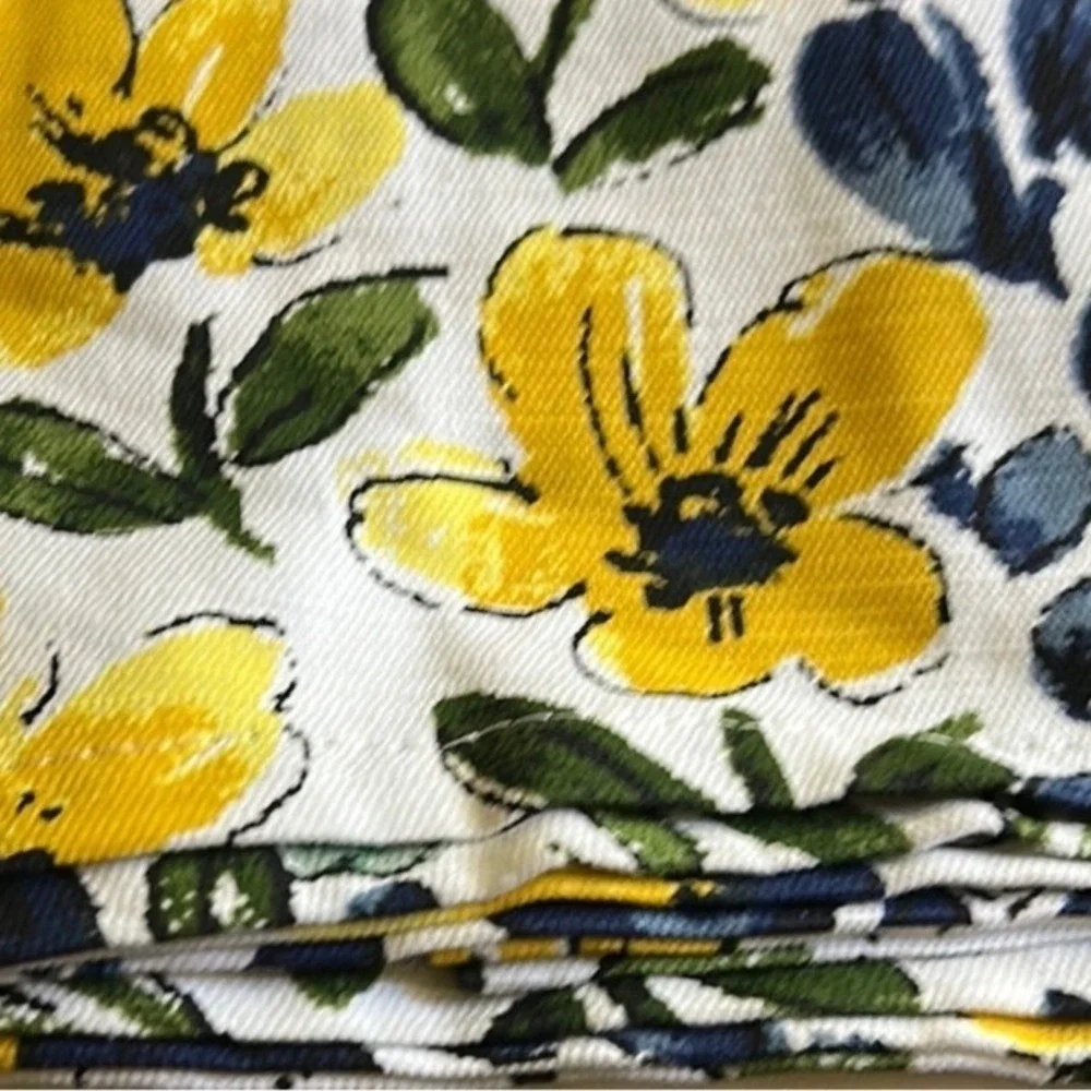 Threshold‎ Botanical Shower Curtain with Blue Yellow Green Floral Accents